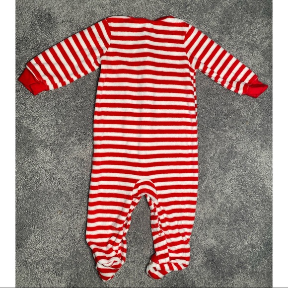 Carters Striped Fleece Santa’s Helper Sleeper - Picture 3 of 4